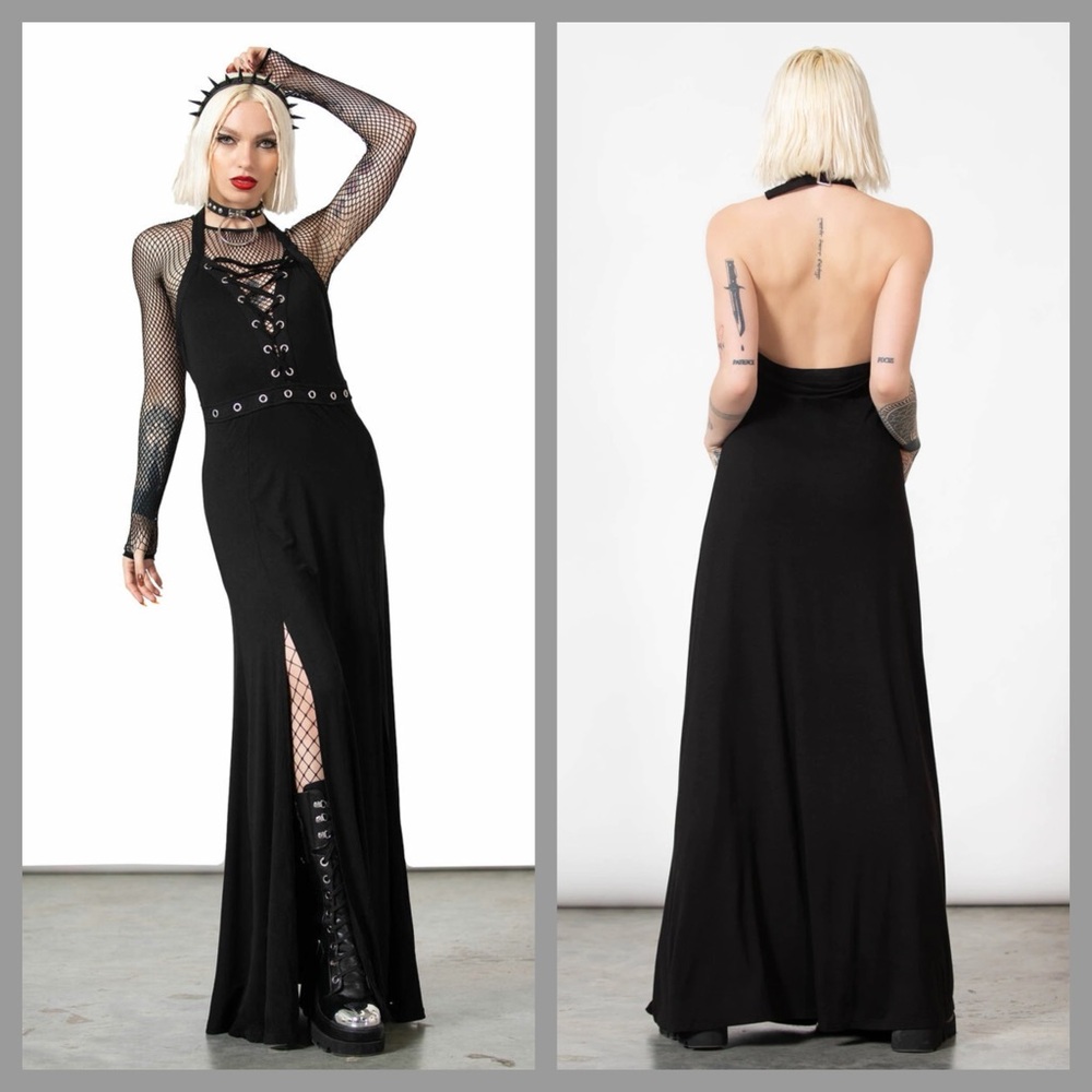 Killstar Tristania Maxi Halter Dress with Eyelet Details  XL 
NWT  Sold Out!
